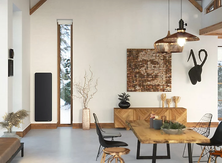 Radiateur électrique double coeur de chauffe lumineux Sauter Hekla anthracite 1500W vertical
