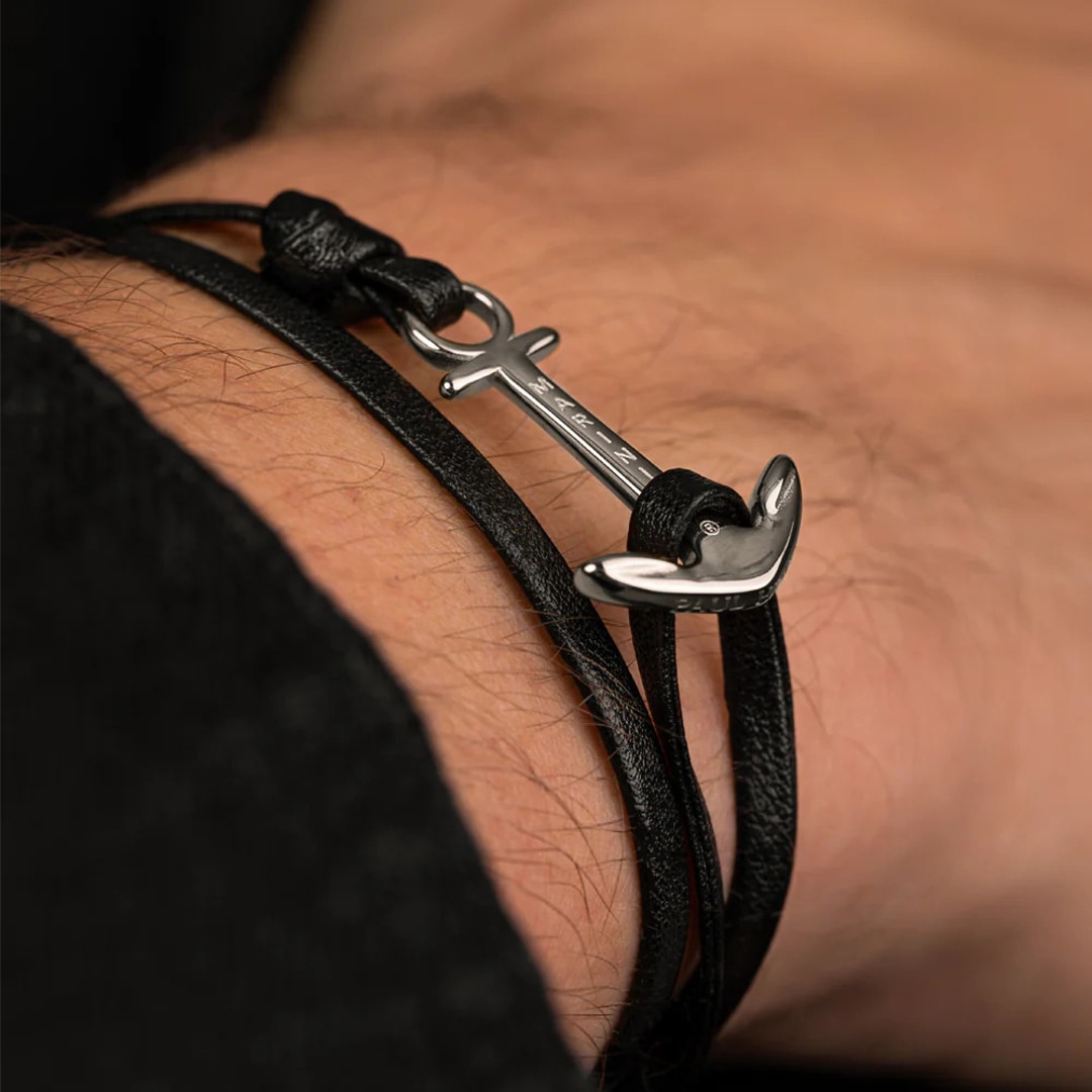 Paul Hewitt Armband The Anchorband Leder Midnight