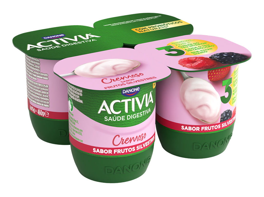 IOGURTE ACTIVIA BIFIDUS CREMOSO FRUTOS SILVESTRES 4X115G