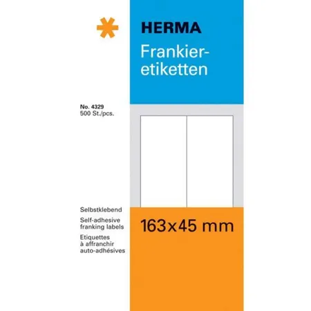 HERMA Frankieretiketten einzeln mit Abziehlasche, 163 x 45mm, 500 Stück
