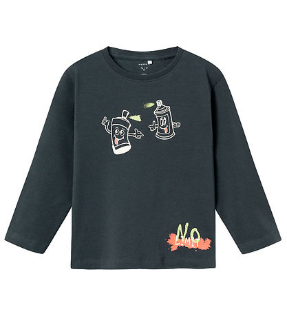 Name It Bluse - NmmNova - India Ink m. Sprayd?ser