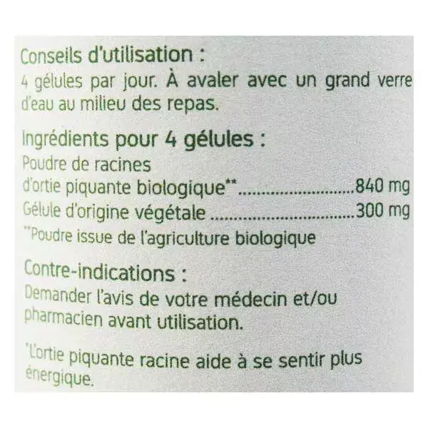 Nat & Form Raiz de Urtiga Orgânica 200 Cápsulas Vegetais