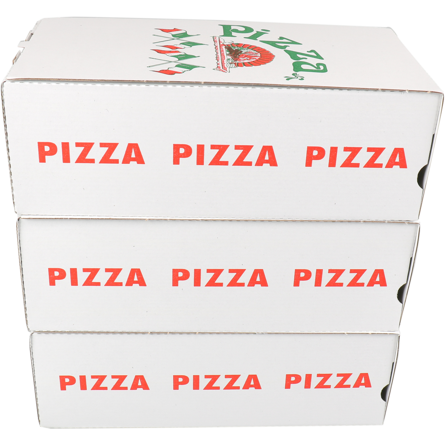 Pizzadoos, golfkarton, 30x16x10cm, calzone, wit