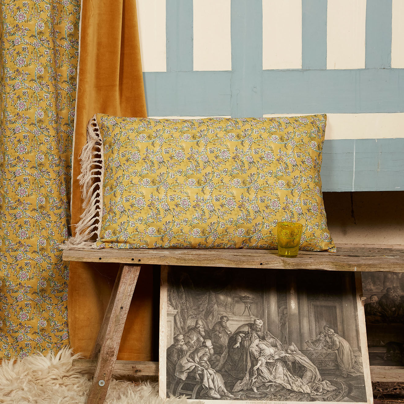 En Fil d'Indienne Housse de coussin Anna velours tabac - 50x75 cm