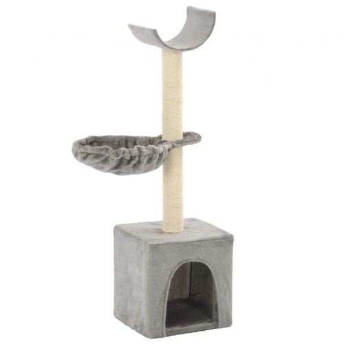 Coçador de animais com haste de sisal, cinza