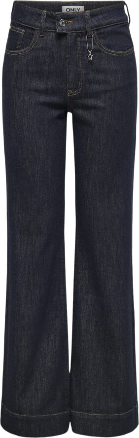 ONLY ONLJUICY HW RINSE WIDE HEM DNM MAE Dark blue denim