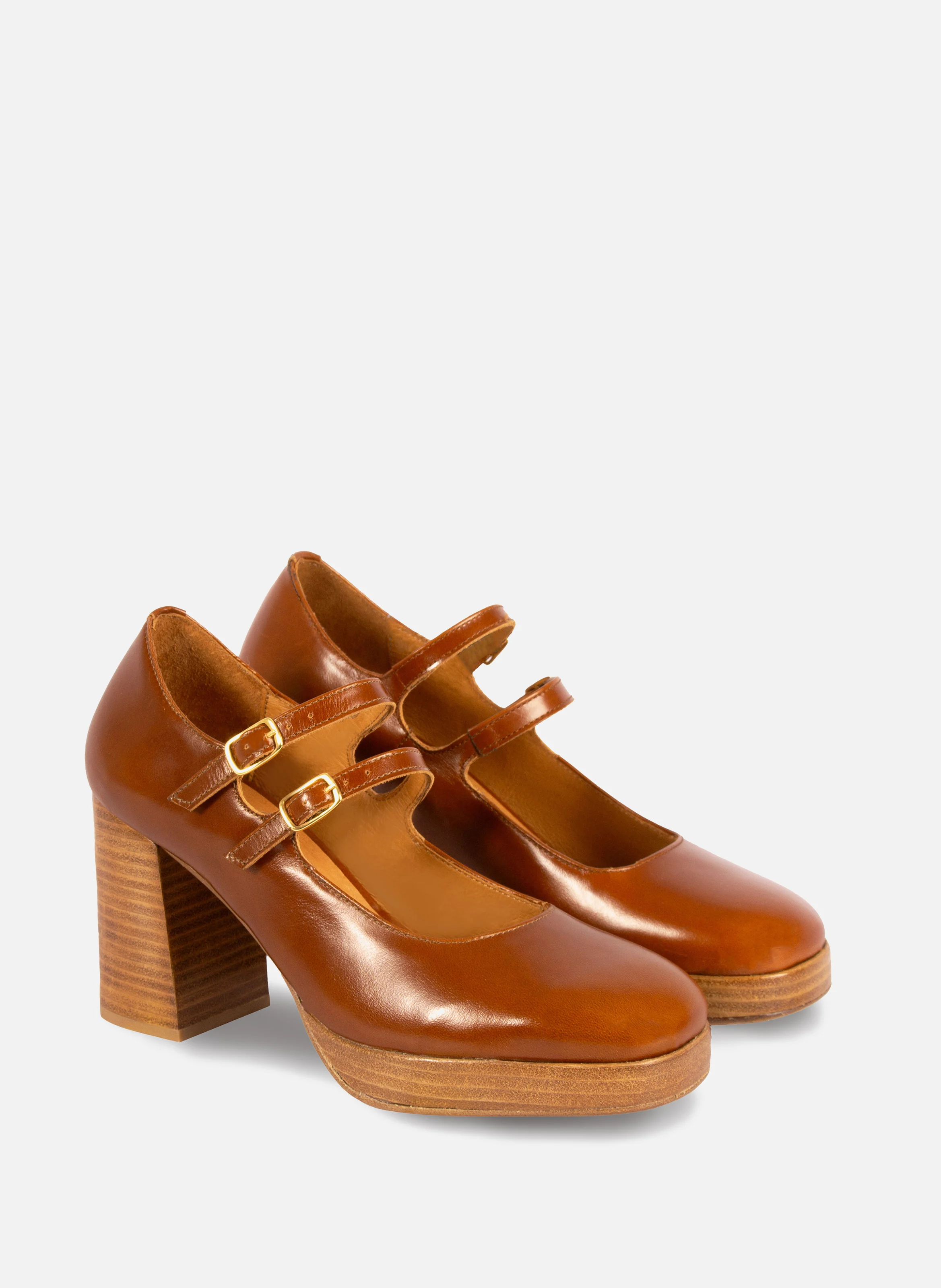 Babies plateforme cuir | Marron