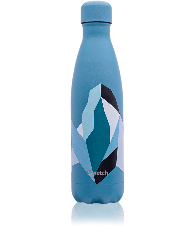 Bouteille isotherme 50Cl-QWETCH Motif Altitude bleu denim