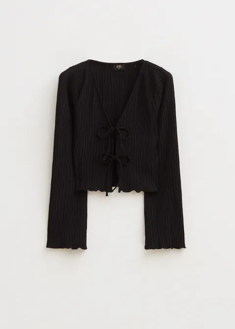Top met strikjes zwart (ZWART)