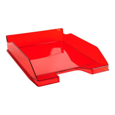 Exacompta COMBO Glossy - Corbeille à courrier rouge carmin translucide