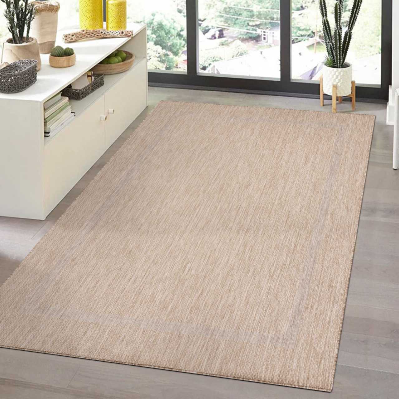 Waschbarer In & Outdoor Teppich Wetterfest Balkon Wasserfest Garten Terasse