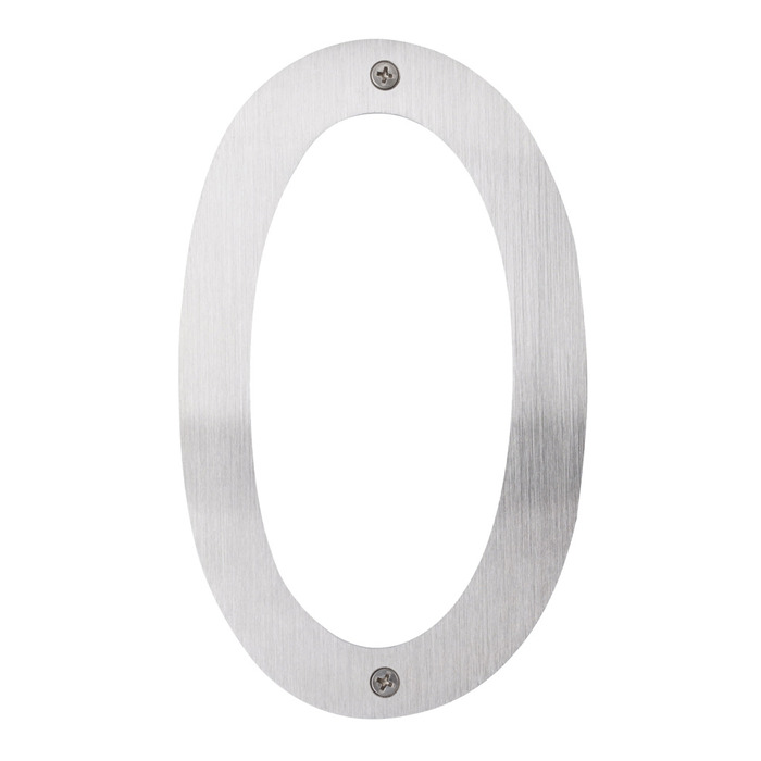Husnummer 0 rustfrit stål 25 cm
