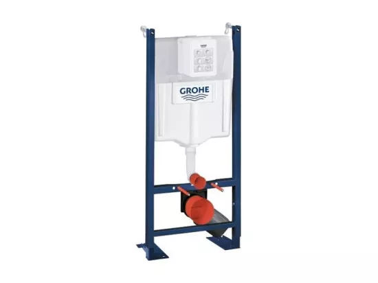 Pack WC suspendu sans bride GROHE Bau Cerami avec bâti support Rapid SL Project et plaque de commande Start chromé