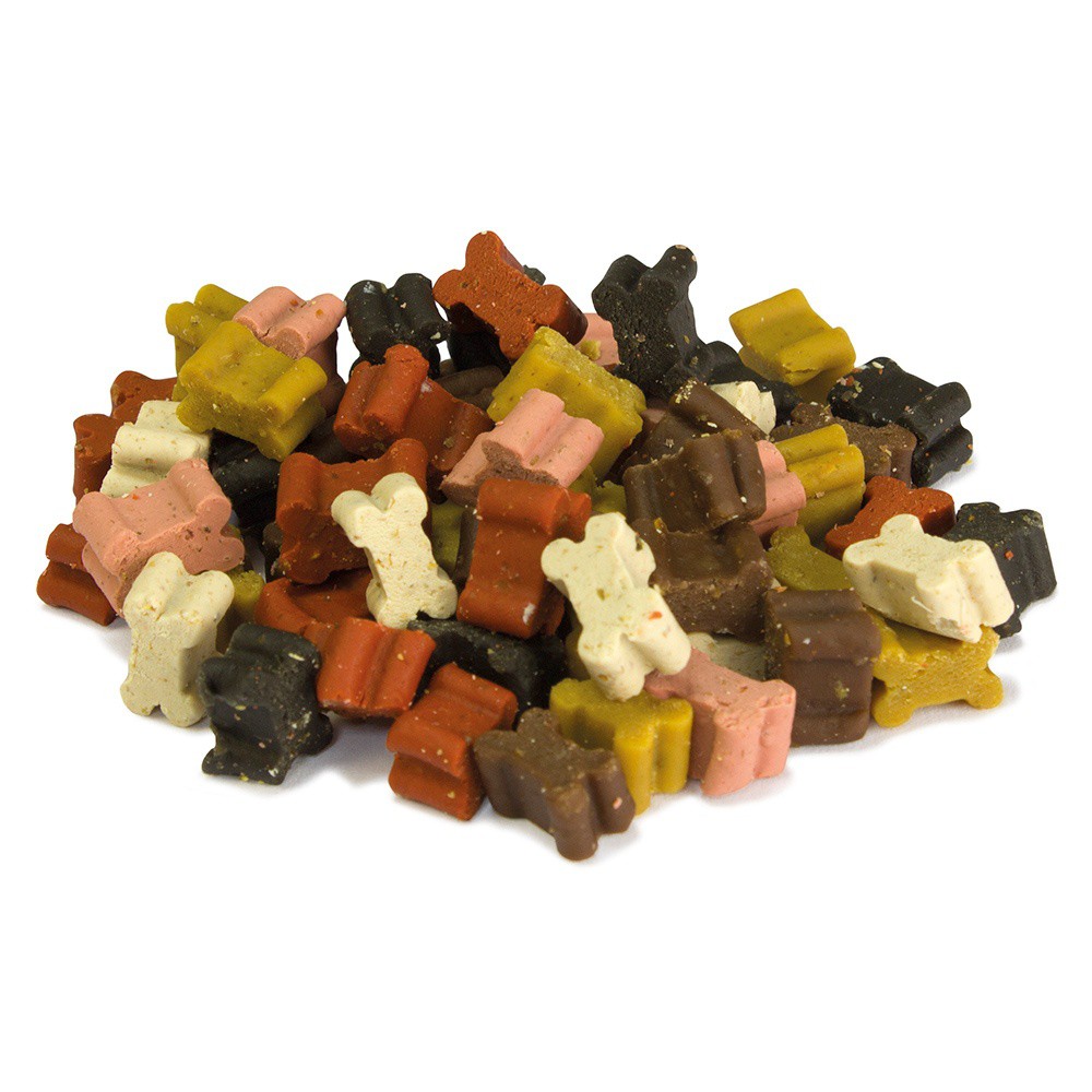 Mix de snacks macios Minihuesitos com sabor de carne e frango Arquivet
