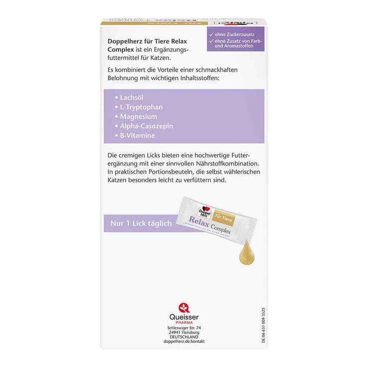 Doppelherz für Tiere Relax Complex Portionsbeutel für Katzen, 25X10 g