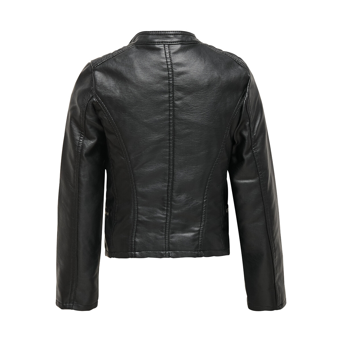 SOMENTE PARA CRIANÇAS<br>Jaqueta de couro sintético, estilo motociclista