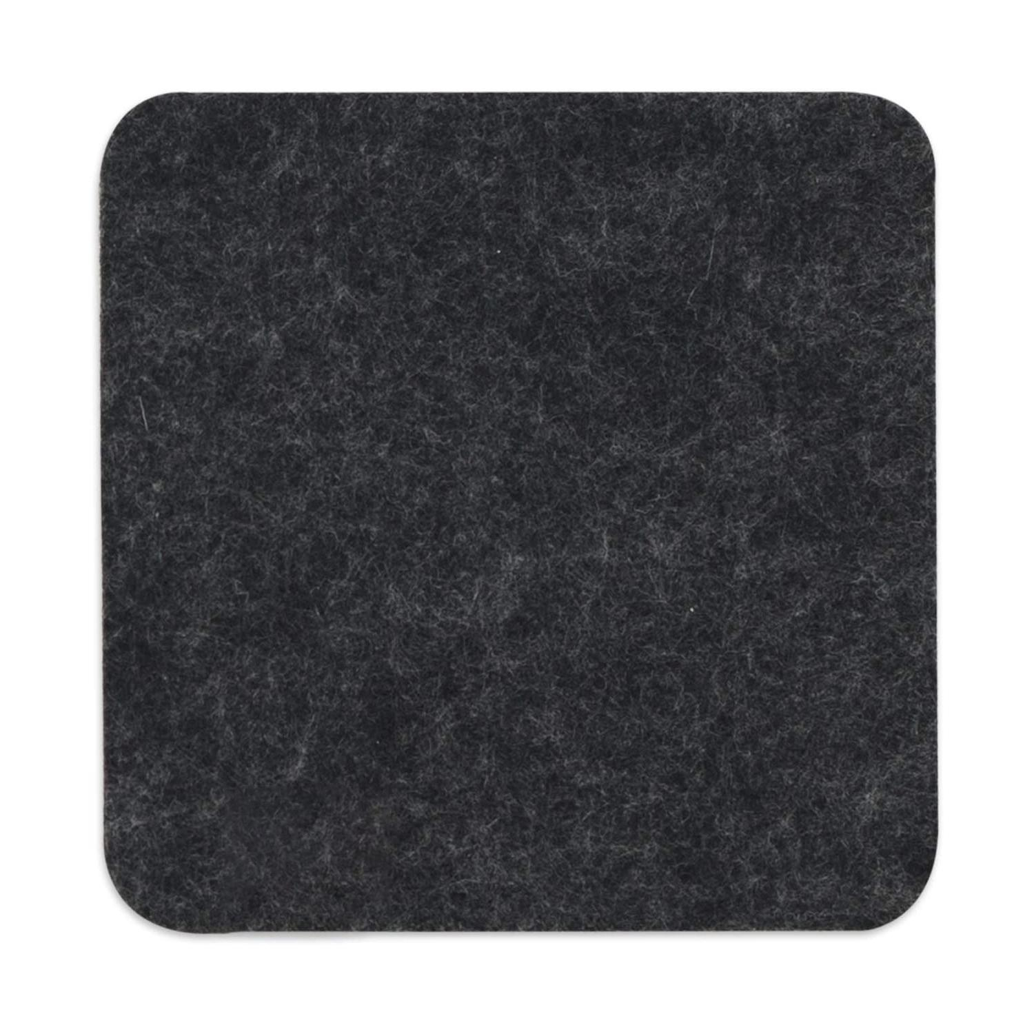 (10er Set) 10x10cm Filz Getränke Untersetzer Glasuntersetzer - Dunkelgrau