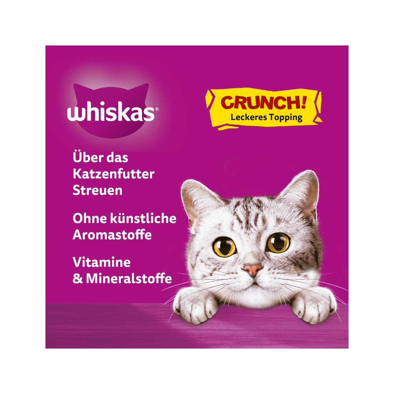 Whiskas Snacks, Crunch, Huhn, Truthahn & Ente 6x100 g