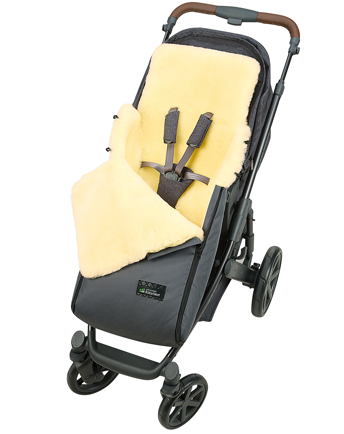 Lammfell-Fußsack PAUL (92cm) in anthrazit