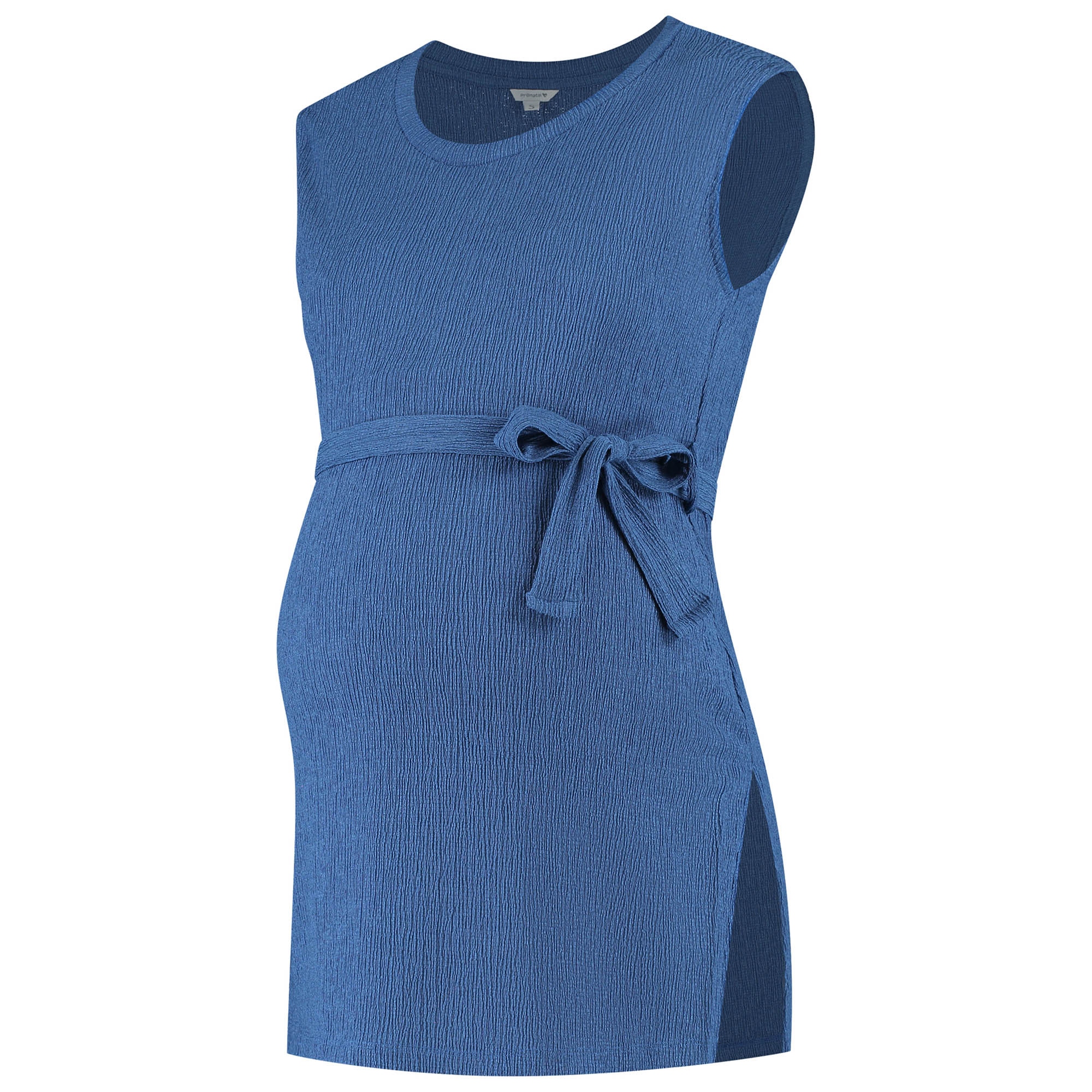 Prénatal zwangerschapsshirt mouwloos effen blauw