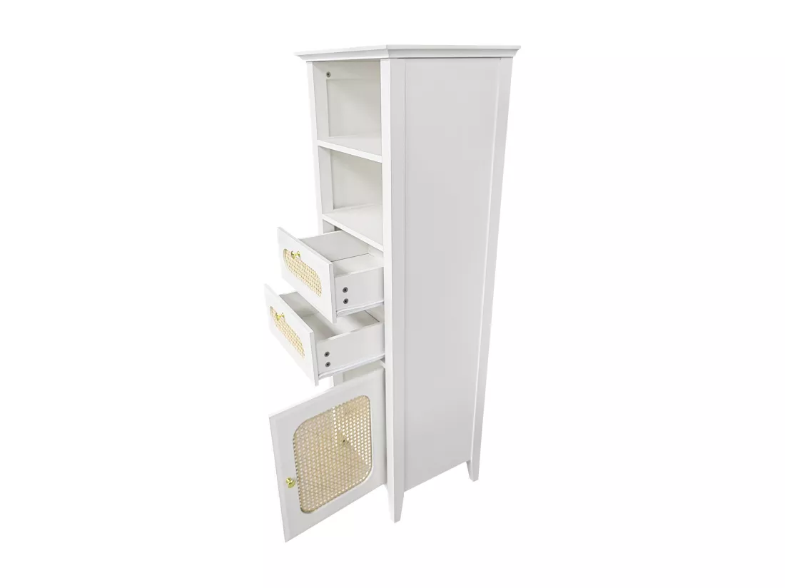 Grande vitrine de salon en rotin,d20cm×h140.5cm