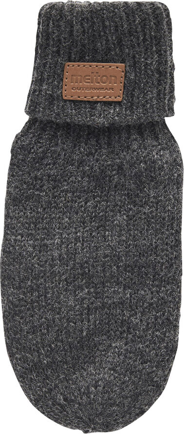 Melton Basic mittens w. lining Grey