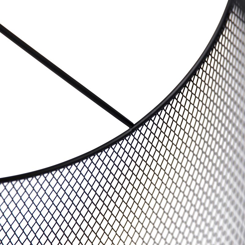 Industriële plafondlamp zwart - Drum Mesh