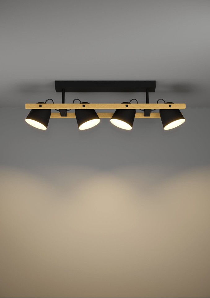 EGLO - Hornwood-Z loftlampe natur og sort L78 - RGB + TW - Zigbee, Bluetooth