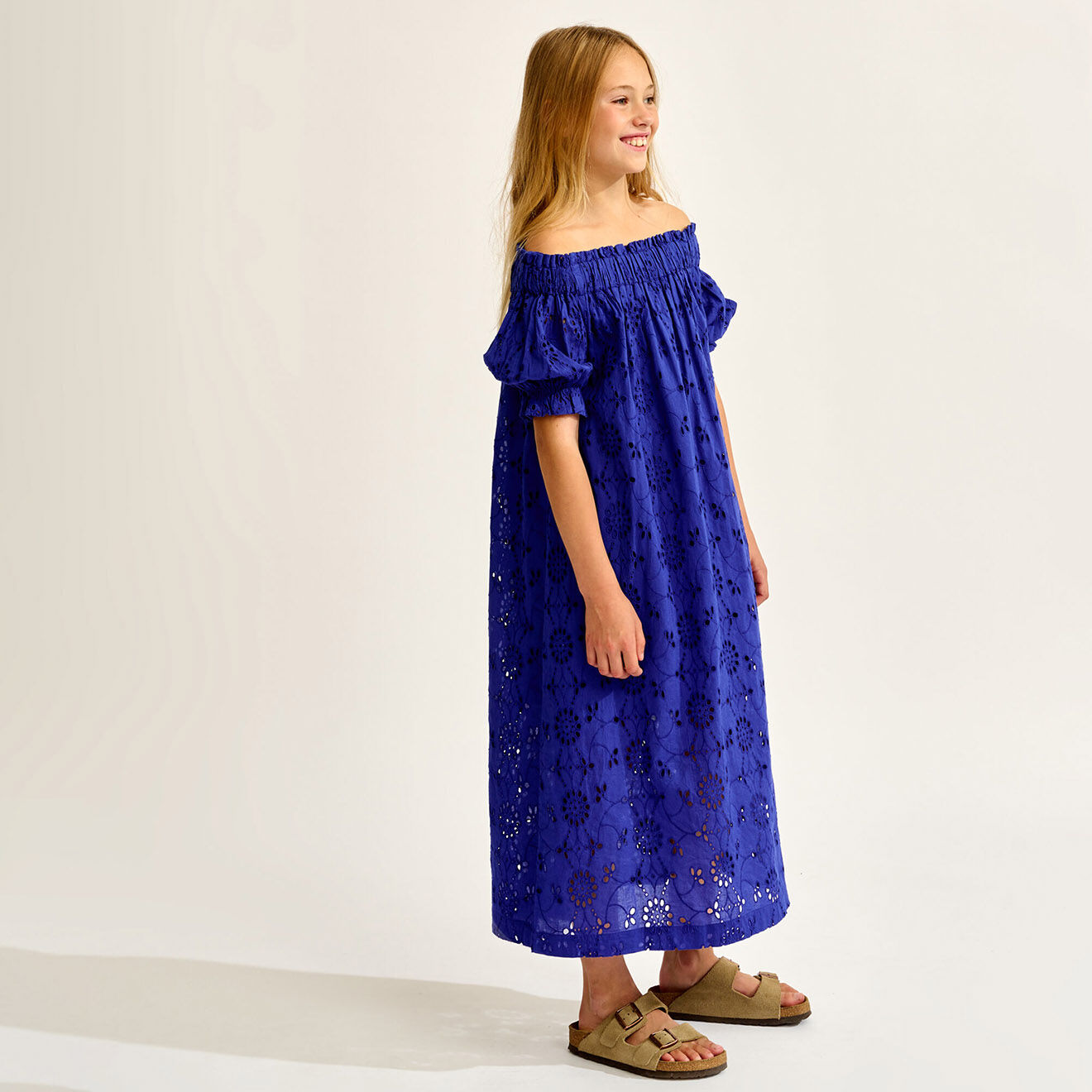 Bellerose Robe en Popeline brodée Henna bleue