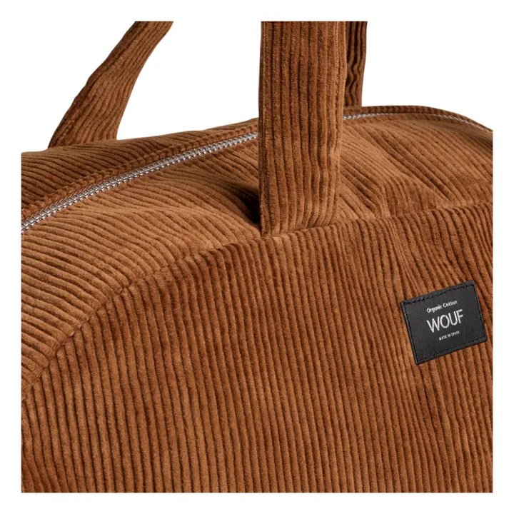 Wouf Sac de week-end en velour cotelé Caramel | Caramel