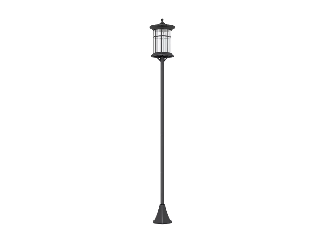 Lampadaire solaire LED extérieur sur pied H. 184 cm noir