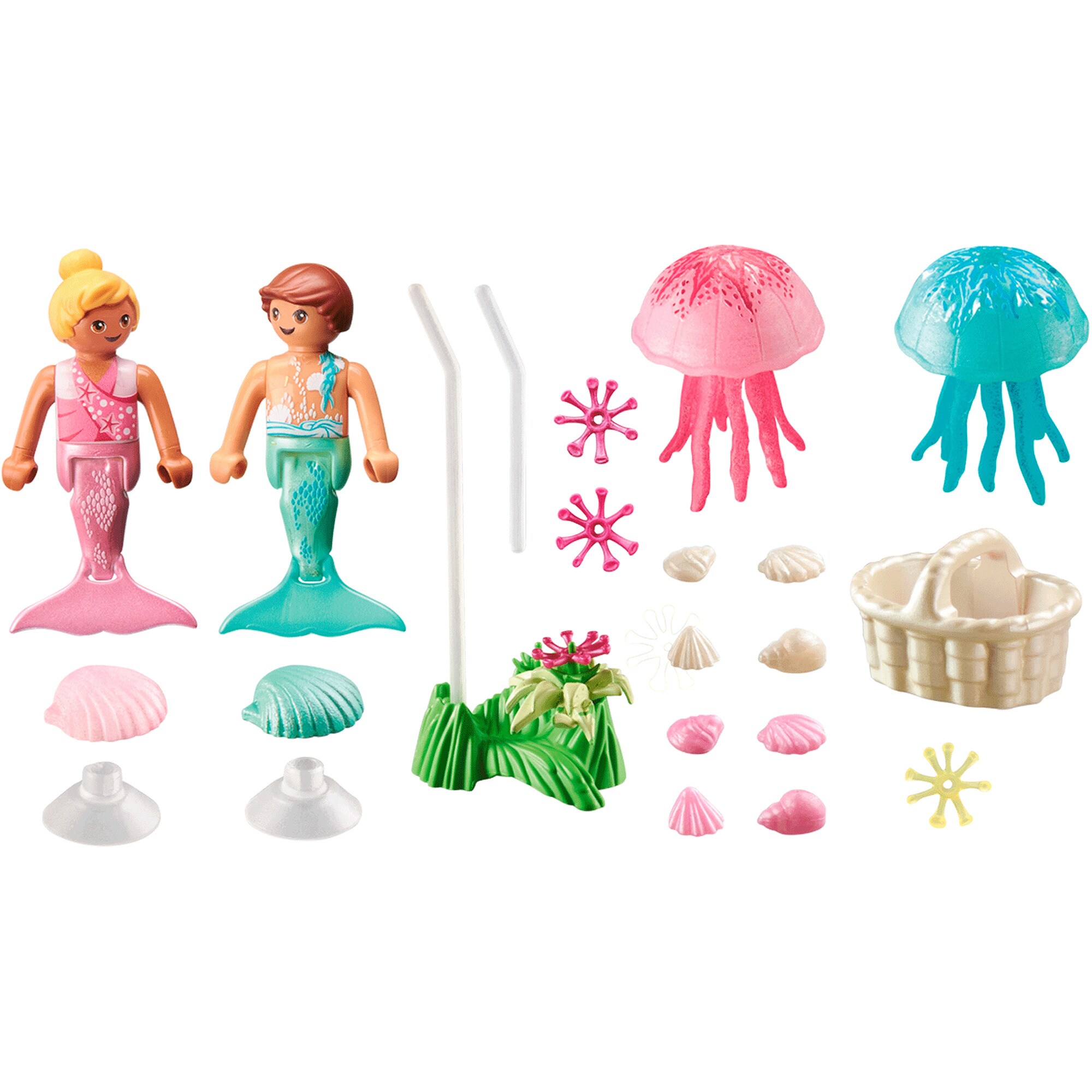 PLAYMOBIL Konstruktionsspielzeug Princess Magic Meerkinder mit Quallen
