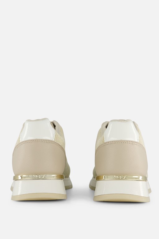 Mexx Gitte Glitter Sneakers beige Textiel