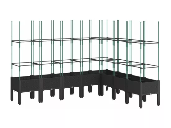 Jardinière bac lit surélevé noire 200 x 160 x 142 cm 02_0038281