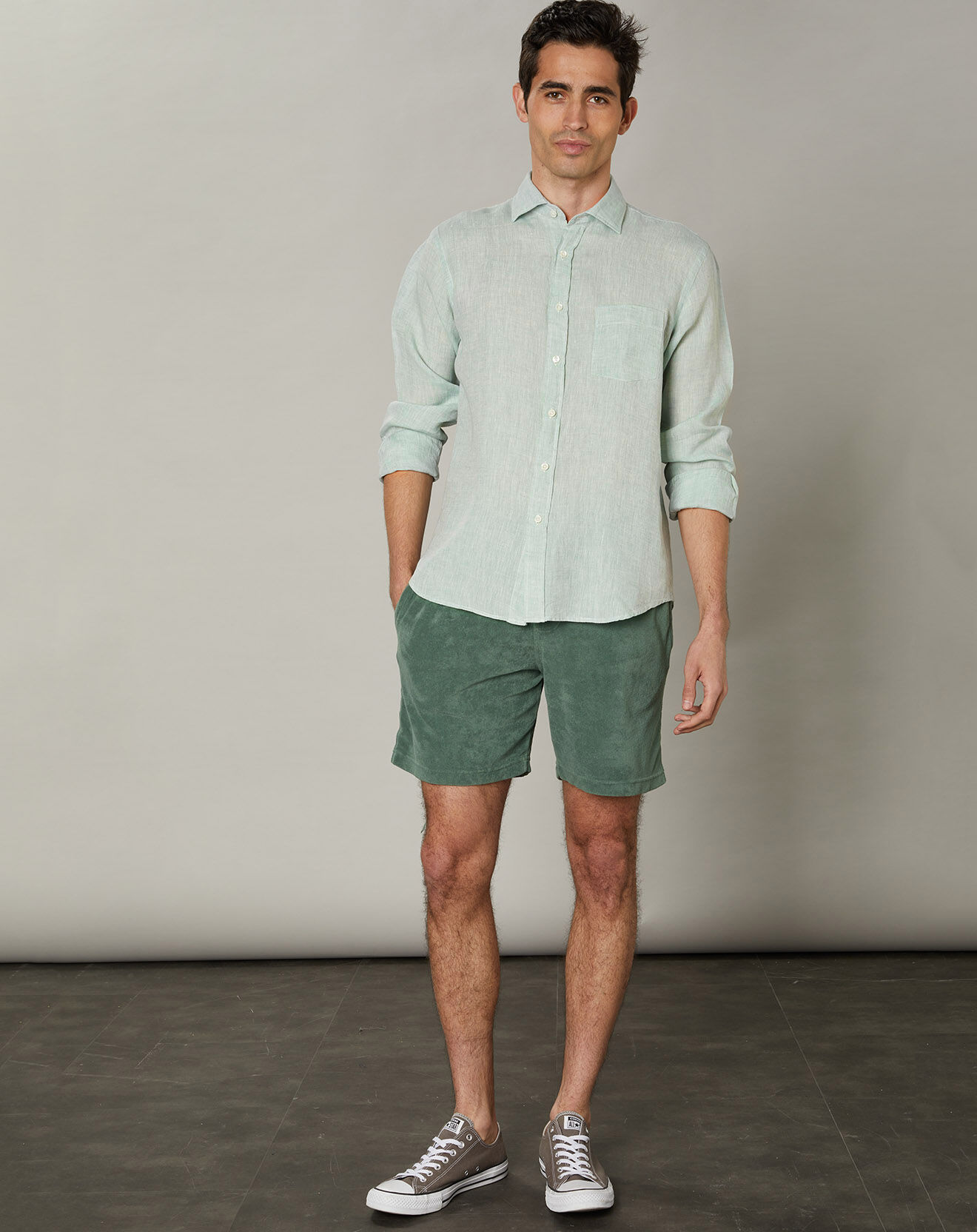 Hartford Chemise regular 100% Lin Paul amande