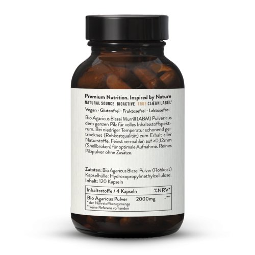 Sunday Natural Products  Bio Agaricus Blazei MurillABMPulver Kapseln