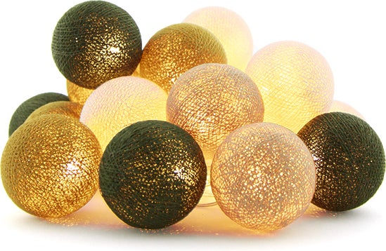 Cotton Ball Lights lichtsnoer Sunflower extension kit bruin/groen 2,4 m met 20 lampen