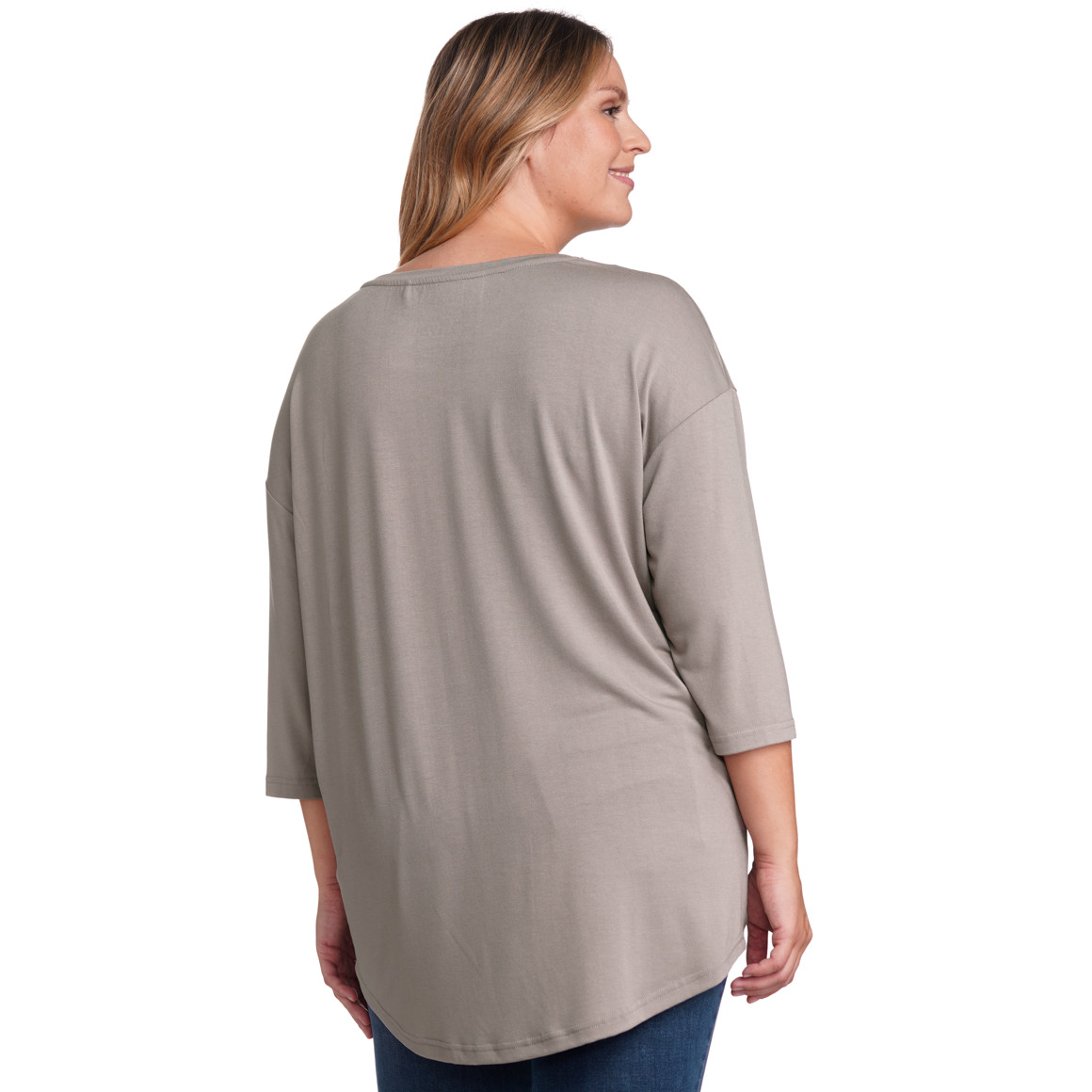 Gina Benotti Damen Longshirt im schlichten Dessin beige