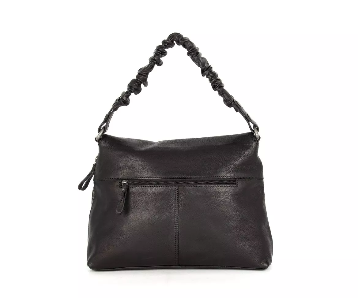 Spikes & Sparrow Kimberly Handtas met Klep Black