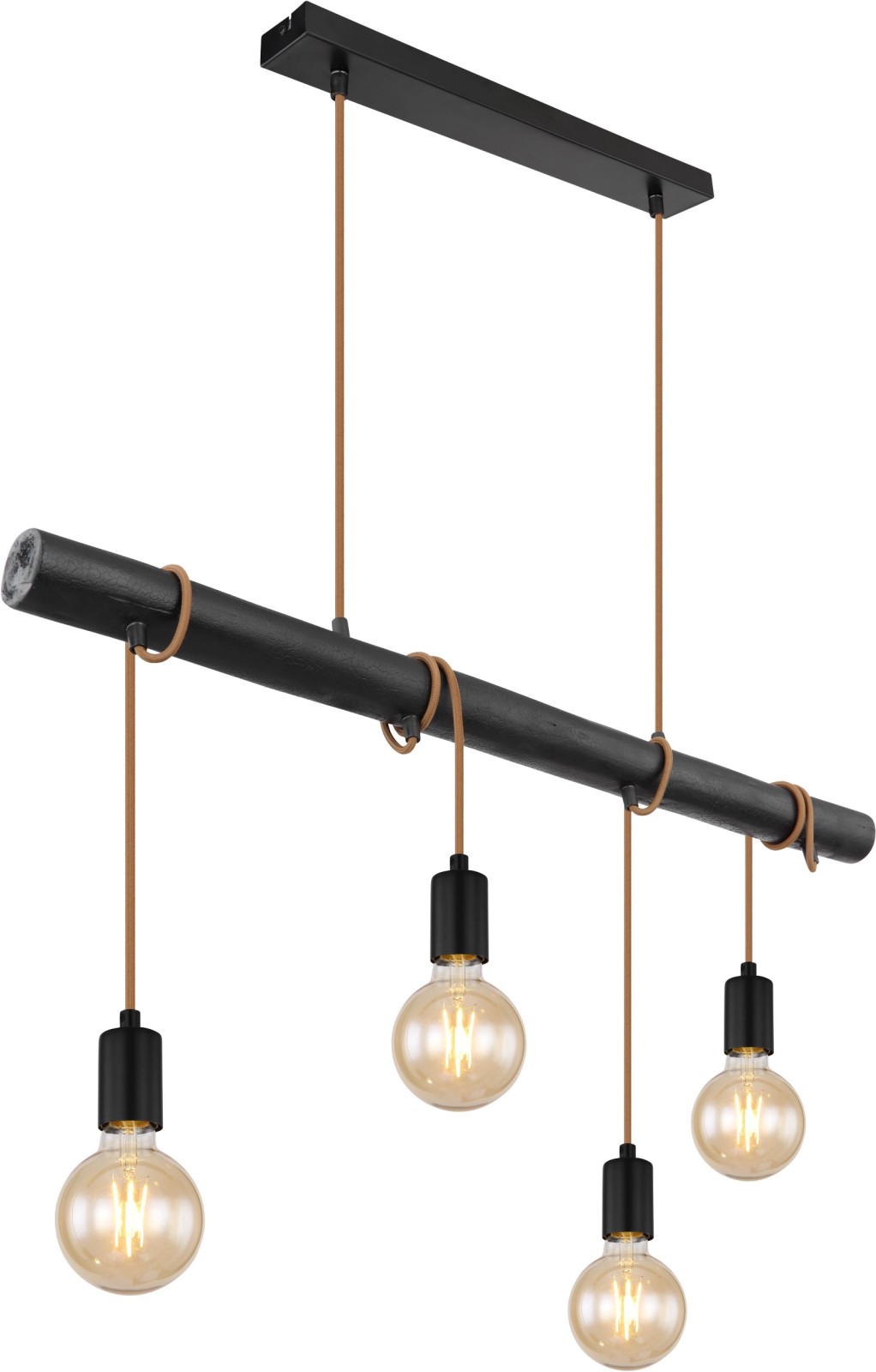 Pendelleuchte - schwarz-matt - Material - 120 cm hoch