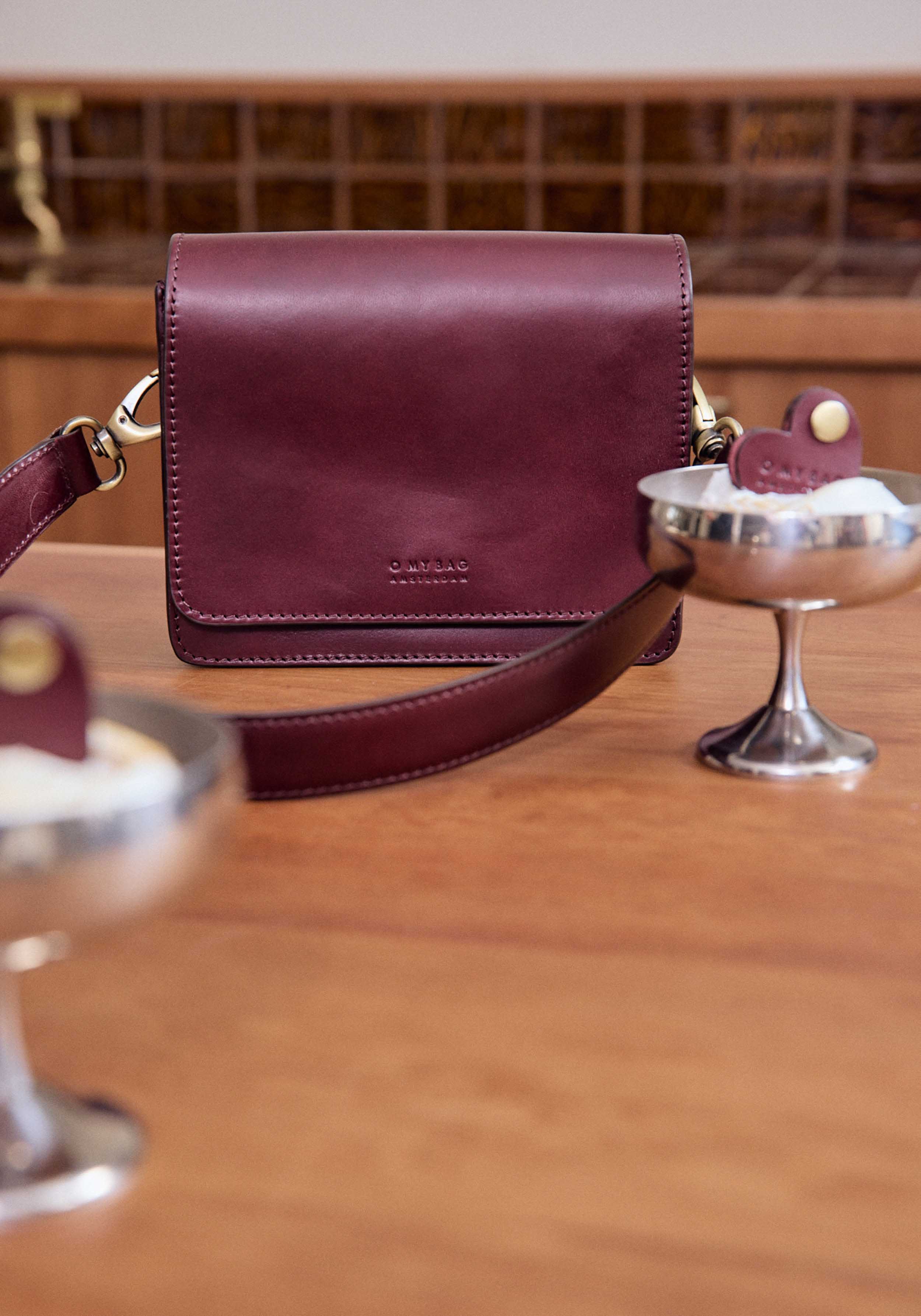 O My Bag Handtasche Audrey Mini Classic Leather Dark Cherry