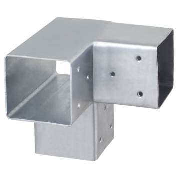 Paalverbinder voor pergola hoekstuk 3-kants 7x7 cm gegalvaniseerd