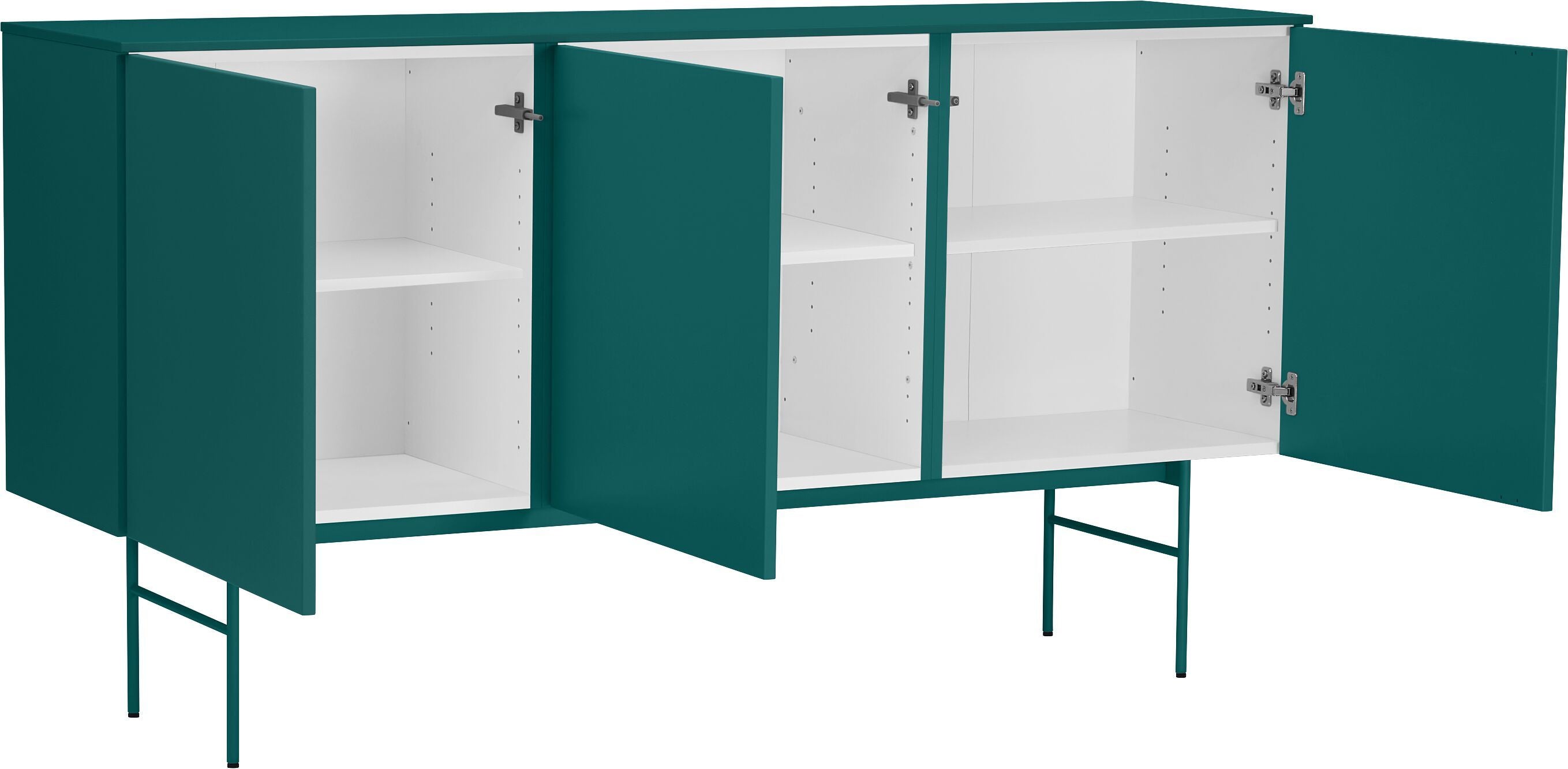 TILL Sideboard - Petrol / B: 168.0 cm x T: 41.0 cm x H: 88.8 cm
