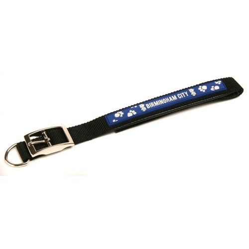 Coleira de nylon para cães do Birmingham City FC, preta/azul