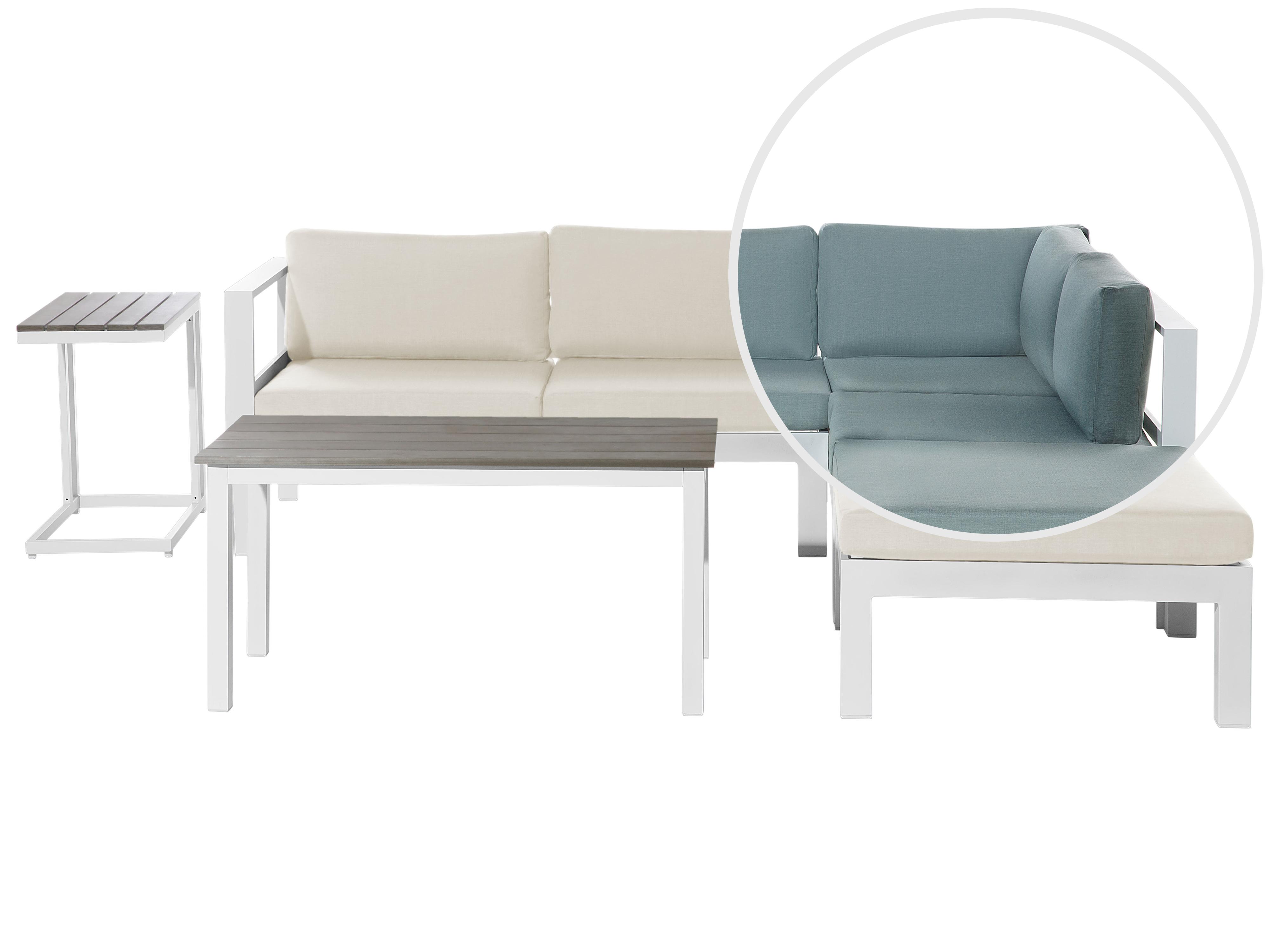Tuin hoekloungeset met tafel 5-zits MESSINA linkszijdig Beige/groen