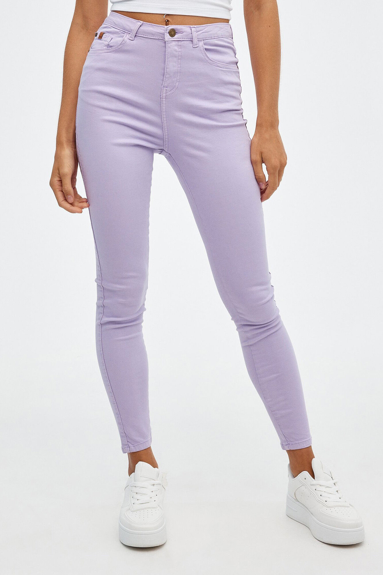 Calças Skinny de Cintura Alta
