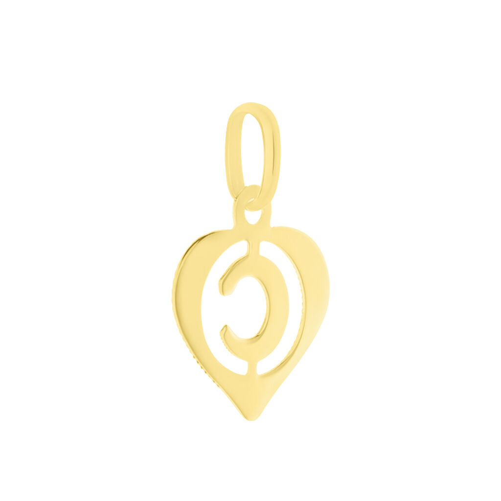 Pendentif Eudocie Coeur Lettre Or Jaune