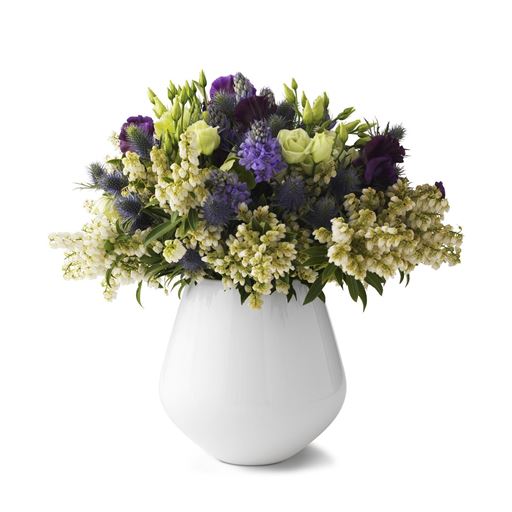 Royal Copenhagen Hvid Riflet Vase, 20,5 cm