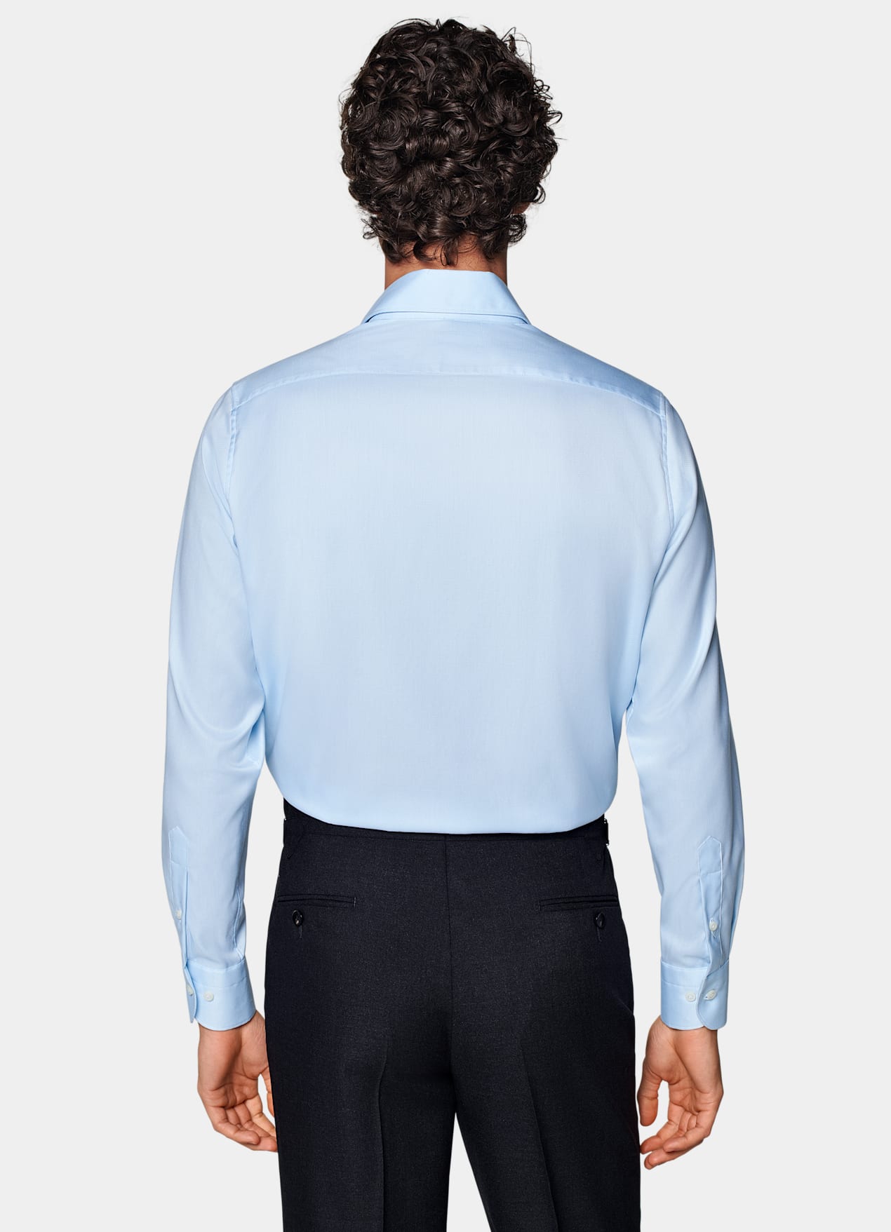 Chemise coupe ajustée en oxford bleue