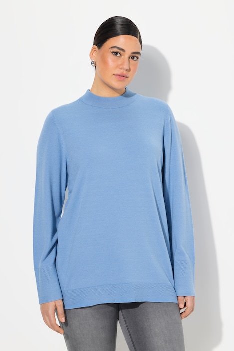 Pullover, Stehkragen, Langarm, Rippbündchen